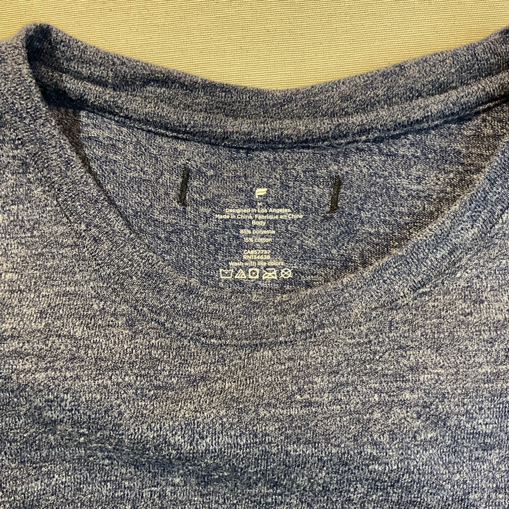 Fabletics Solid Plain Heather Blue T-Shirt Size M… - image 5